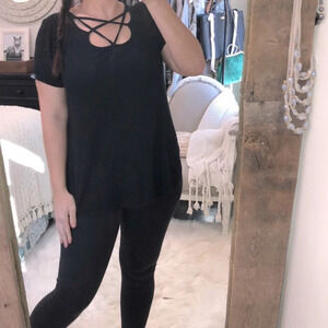 Rainbows & Cupcakes size XXL black caged top